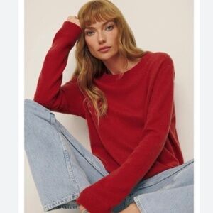 Reformation Cashmere Boyfriend Sweater – Size Small – Sundried Tomato